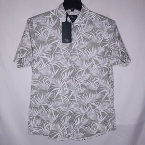 Rodd and Gunn Shirt Mens Medium Green Fronds Hawaiian Montcalm Sports Fit NWT